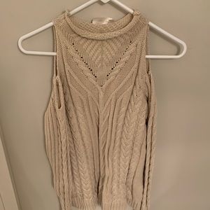 Knit cold shoulder sweater!